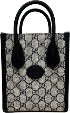 Gucci Black Gg Supreme Canvas Handbag Tote Bag (Pre-Owned)