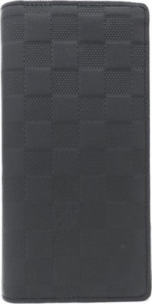 Louis Vuitton Black Leather Long Wallet (Bi-Fold) (Pre-Owned)