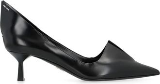 Prada Pumps van geborsteld leer - Dames - Pumps - Zwart - 37 EU - Leer - Schoenen