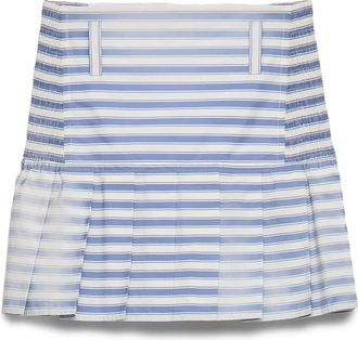 Prada Gonna midi a righe in popeline - Blu