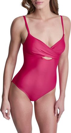 DKNY Keyhole Twist One-Piece Swimsuit in Amalfi at Nordstrom Rack, Size Xx-Large