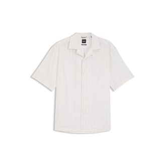 BOSS Relaxed-fit camp-collar shirt in stretch cotton poplin