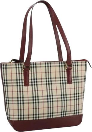 Burberry Pre-owned Tote Bags, female, Beige, Size: ONE SIZE Pre-owned Canvas Tote Bag