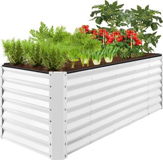 Best Choice Products 8x2x2ft Outdoor Metal Raised Garden Bed, Planter Box for Vegetables, Flowers, Herbs