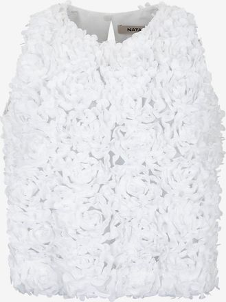 Natan &Auml;rmelloses Top mit Bl&uuml;tenapplikationen Carisu