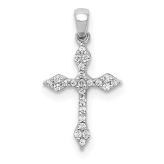 Diamond2Deal 10K Gold 1/15ct. Diamond Cross Pendant