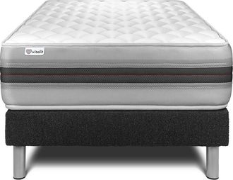 VITALIT Somier Negro + Colch&oacute;n Con Espuma Viscoel&aacute;stica 120 X 200