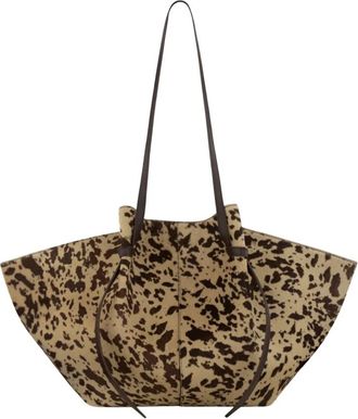 Yuzefi Tassen, Dames, Bruin, ONE Size, Leer, Large Mochi Tote