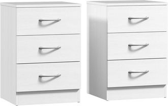 HOMCOM Homcom - conjunto de 2 mesitas de noche modernas mesillas de noche con 3 cajones mesitas auxiliares para sal&oacute;n dormitorio carga 50 kg 40x35x58 cm