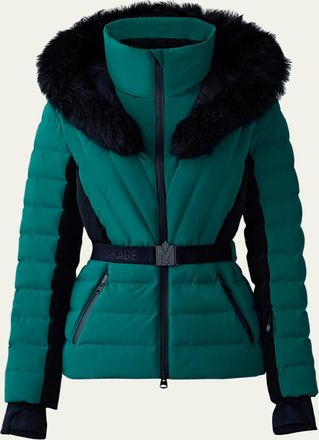 Mackage Elita Down Ski Jacket with Removable Shearling Trim