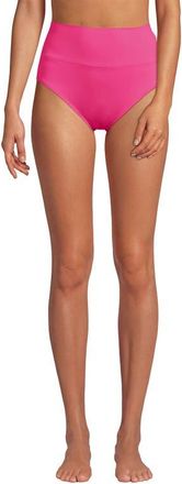 Lands End Chlorine Resistant Pinchless High Waisted Bikini Bottoms in Pink Azalea at Nordstrom, Size 16