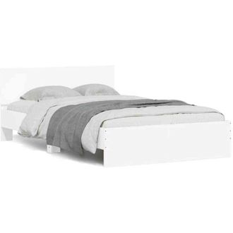 vidaXL Estructura De Cama Con Cabecero Y Luces Led Blanco 120x200 Cm
