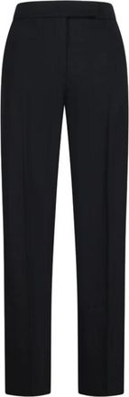 Max Mara Mxmokra Rechte Broek - Dames - Straight fit broeken - Zwart - S - Leer - Broeken