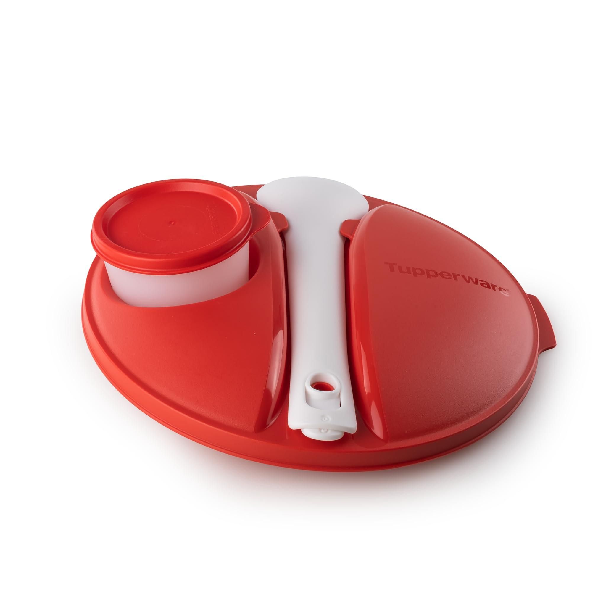 Tupperware To Go Obstbox – Rund, 14 Cm Durchmesser, 9 Cm Hoch, Spülmaschinenfest (rot Apfel Glitzer)