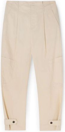 Motivi Carrot-fit Cargo Broek - Dames - Straight fit broeken - Beige - S - Katoen - Broeken