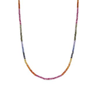 Luxenter ketting in 925 sterling zilver en meerkleurig kristal, afgewerkt in 18 karaat goud - Siran