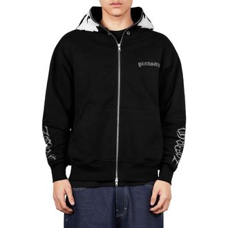 Pleasures X Zero Skateboards Balaclave Zip Hoodie in Black at Nordstrom, Size Xx-Large