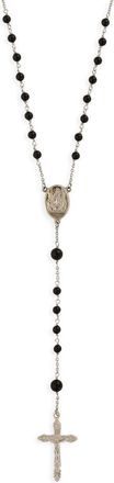 Dolce & Gabbana gemstone-embellished rosary necklace - men - Brass/Metal/Stone - One Size - Silver