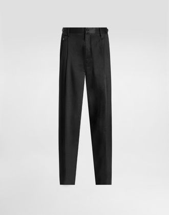 Dolce & Gabbana Cotton Gabardine Trousers - Man Pants And Shorts Black Cotton 46
