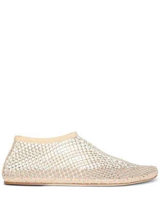 CHRISTOPHER ESBER Minette mesh ballerina shoes - women - Polyester/Leather/Polyester - 36 - Neutrals