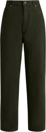 Kiton Katoenen broek - Dames - Loose Fit Jeans - Groen - L - Katoen - Jeans