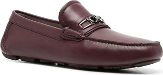 Ferragamo Gancini-Buckle Leather Loafer - Red