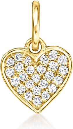RS Pure by Ross-Simons Diamond Heart Charm in 14kt Yellow Gold