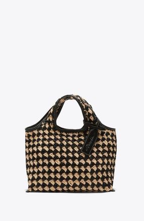 3.1 Phillip Lim Crochet Raffia Mini Market Tote in Black-Buckwheat at Nordstrom