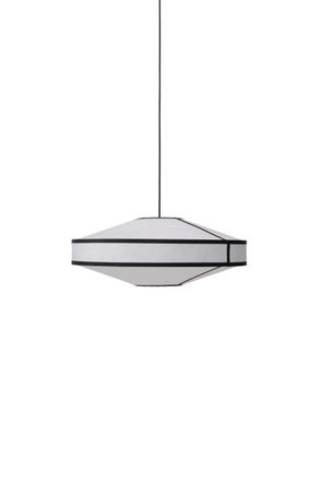 New Works Kite Pendant 3B, Bianco and Nero, Ø75, EU-UK-AU