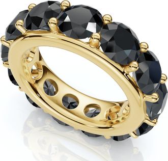 Pompeii3 13Ct Black Diamond Eternity Ring 10k Gold Lab Grown