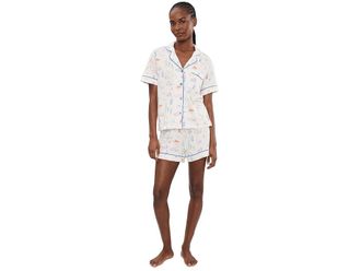 PJ Salvage Whimsy Pajama Set Womens Pajama Sets Ivory 1 : LG (US 10-12), Cotton/Jersey/Modal