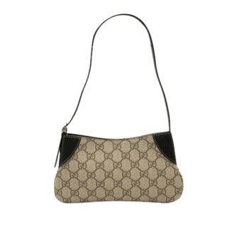Gucci Pre-owned Canvas Shoulder Bag - Dames - Pre-owned - Beige - Maat: ONE Size Leer