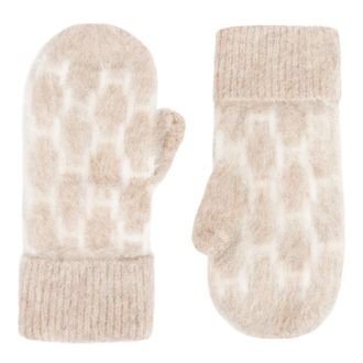 H&eacute;st H&eacute;st - Bruine Wanten met H-Patroon Ontwerp - Dames - Accessoires - Beige - Maat: ONE Size Wol