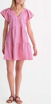 Vineyard Vines Harbor Tiered Ruffle Dress in Gia Bahama Breeze at Nordstrom, Size X-Small