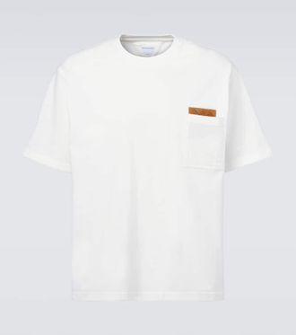 Bottega Veneta Suede-trimmed cotton jersey T-shirt