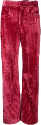 Isabel Marant Rwan cordoroy-finish trousers - women - Cotton/Viscose/Spandex/Elastane/Cotton - 38 - Pink