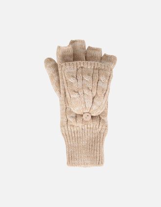 Mountain Warehouse Womens Mountain Warehouse Womens/Ladies Faux Fur Lined Fingerless Gloves - Cream - Size: ONE size