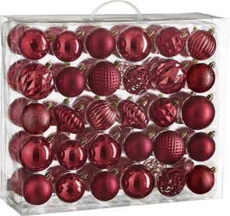 MiCa Decorations Bola de navidad unbreakable baubles rojo oscuro h7xb7xl7cm