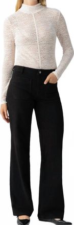 Sanctuary Textured Mock Neck Tee In Chalk