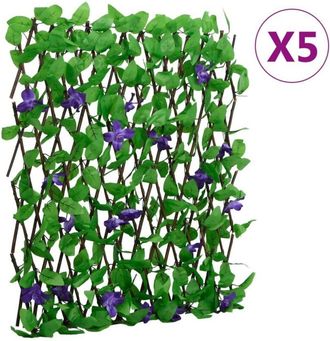 vidaXL Enrejado Expansible Hiedra Artificial Verde 5 Uds 180x70 Cm Vidaxl