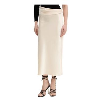 Patrizia Pepe Dames, Rokken, Beige, Maat: L Satijn