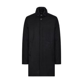 Duno Lange Jas met Wol-Effect en Bib - Heren - Parka Jassen - Zwart - 2XL - Wol - Jassen