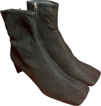 Prada Black Heeled Ankle Boots Size 38