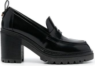 Sergio Rossi Joan 55mm penny-slot leather loafers - women - Leather - 38.5 - Black
