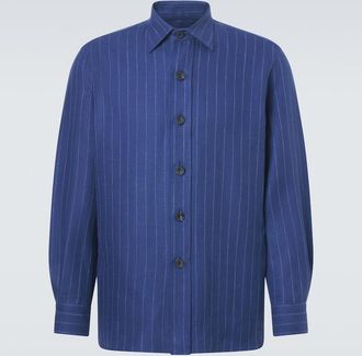 Rubinacci Striped linen and wool shirt