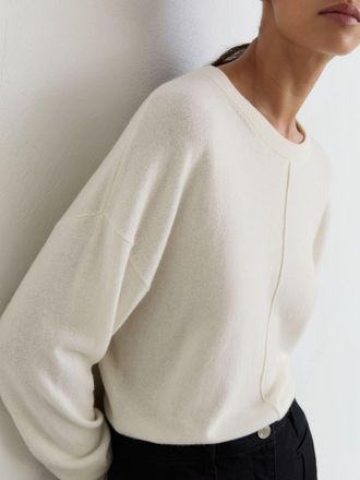 Reiss Wool-blend Reverse-seam Jumper With Cashmere, XS