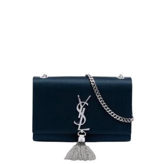 Saint Laurent Pre-owned Cross Body Bags, female, Blue, Size: ONE SIZE Pre-owned Kate Crossbody Bag