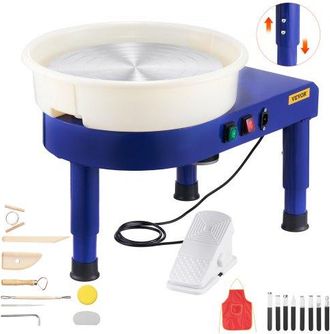 OEM Torno De Cer&aacute;mica De 35 Cm, M&aacute;quina Formadora De Ruedas De Cer&aacute;mica Con Pedal Ajustable De 60 A 300 Rpm, Pata De Elevaci&oacute;n Ajustable, Cuenco Desmontab
