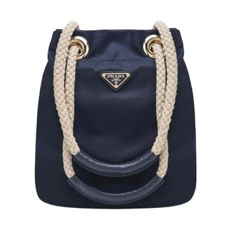 Prada Shoulder Bags, female, Blue, Size: ONE SIZE Mariner Bucket Bag