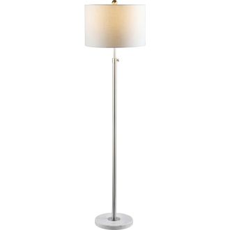 Jonathan Y Designs June 65 Adjustable Metal/Marble LED Floor Lamp in Chrome at Nordstrom